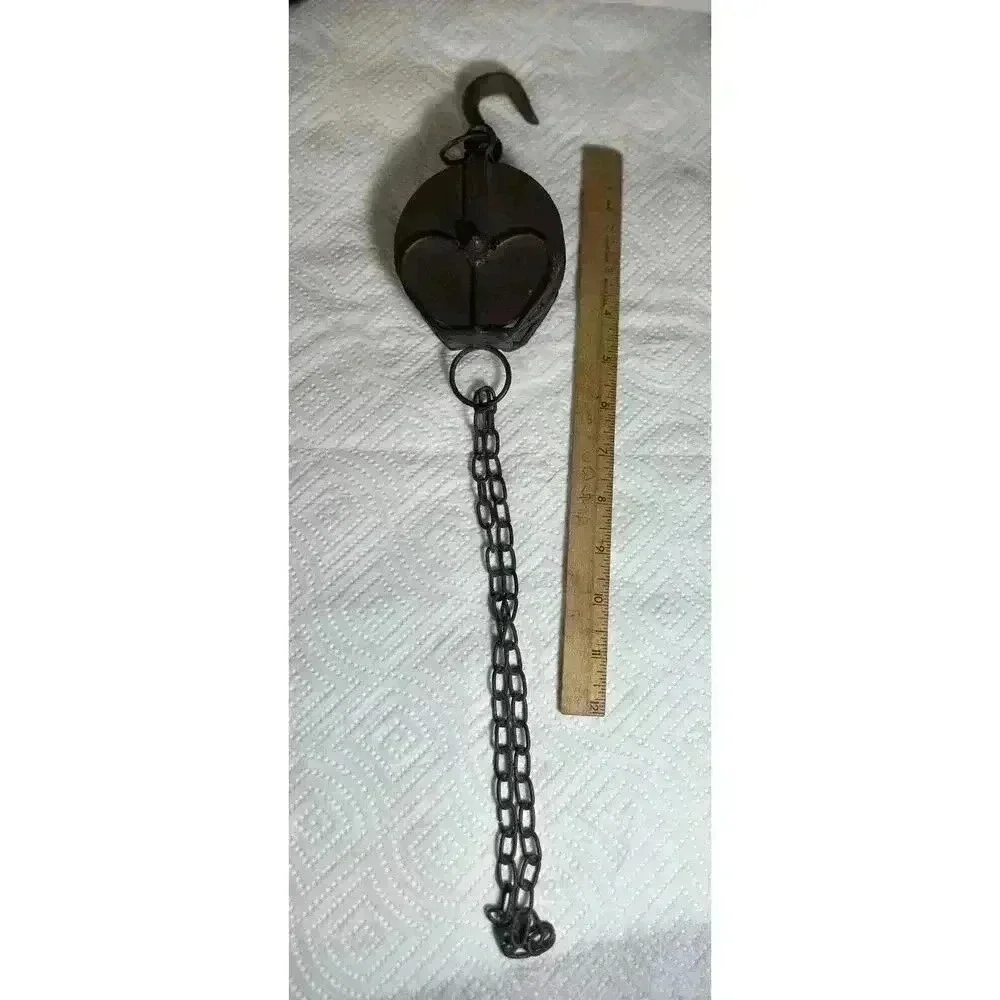 Metal pulley with hook Farmhouse Decor New